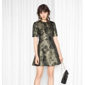 & Other Stories Metallic Jacquard Dress size 8 US/Eur 38